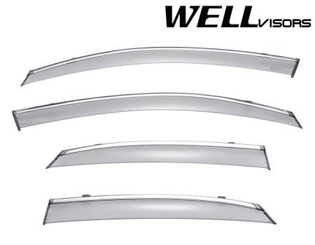 WellVisors - WellVisors Side Window Deflectors Lexus NX200t NX300h 15-21 with Chrome Trim