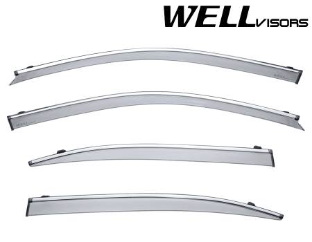 WellVisors - WellVisors Side Window Deflectors Lexus LS460L LS600hL 07-17 With Chrome Trim