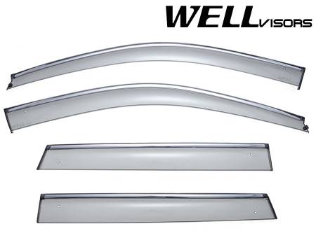 WellVisors - WellVisors Side Window Deflectors Jeep Grand Cherokee 11-21 With Chrome Trim