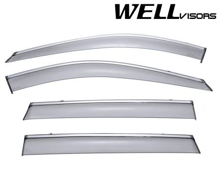 WellVisors - WellVisors Side Window Deflectors Nissan Rogue 14-20 with Chrome Trim