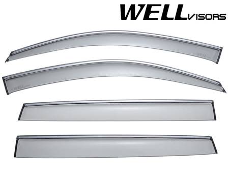 WellVisors - WellVisors Side Window Deflectors Acura MDX 07-13 With Chrome Trim