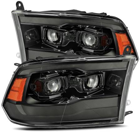 AlphaRex - AlphaRex 09-18 Ram 1500HD LUXX Proj Headlight Plnk Style Jet Blk w/Activ Light/Seq Signal/Smoked DRL