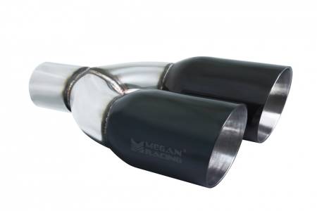 Megan Racing - Megan Racing Exhaust Muffler: Universal Twin Black Chrome 3.5 Inch Tips (2.5 inch piping) Driver Side