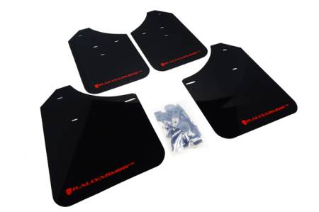 Rally Armor - Rally Armor 02-07 Subaru WRX/STI/RS/2.5i (wagons req mod) UR Black Mud Flap w/ Red Logo