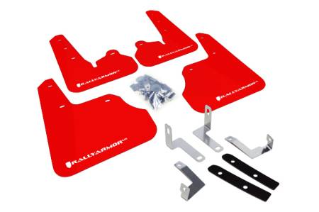 Rally Armor - Rally Armor 12-16 Subaru Impreza 5dr Hatch/4dr Sedan UR Red Mud Flap w/ White Logo