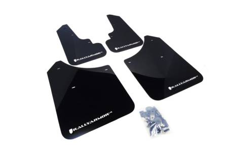 Rally Armor - Rally Armor 2003-2008 Subaru Forester UR Black Mud Flap w/ White Logo