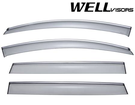 WellVisors - WellVisors Side Window Deflectors Audi Q7 07-15 With Chrome Trim