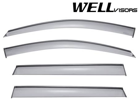 WellVisors - WellVisors Side Window Deflectors Jeep Cherokee 14-21 With Black Trim