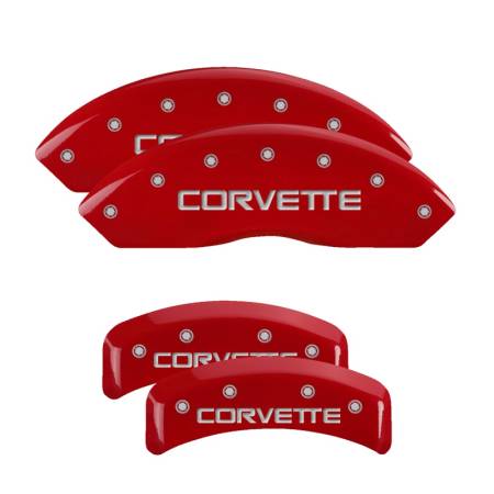 MGP Caliper Covers - MGP Caliper Covers Red finish, Silver Corvette (C4) for 1988-1996 Chevrolet Corvette