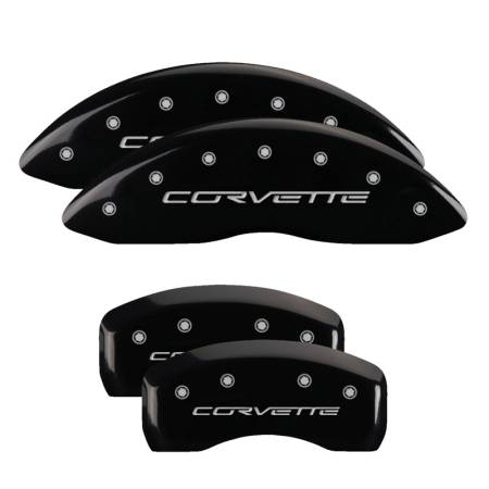 MGP Caliper Covers - MGP Caliper Covers Black finish, Silver Corvette (C6) for 2005-2013 Chevrolet Corvette