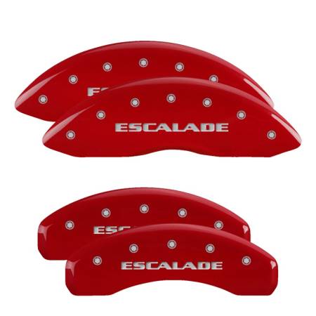 MGP Caliper Covers - MGP Caliper Covers Red finish, Silver Escalade for 2007-2020 Cadillac Escalade / 2007-2020 Cadillac Escalade ESV / 2007-2013 Cadillac Escalade EXT