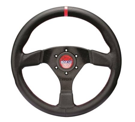 Sparco - Sparco Steering Wheel R383 Champion Black Leather / Black Stitching