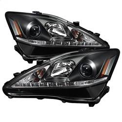 Spyder Auto - Spyder Lexus IS 250/350 2006-2010 Projector Headlights DRL Black PRO-YD-LIS06-DRL-BK