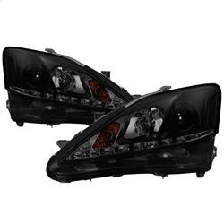 Spyder Auto - Spyder Lexus IS 250/350 2006-2010 Projector Headlights DRL Black Smoke PRO-YD-LIS06-DRL-BSM