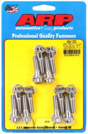 ARP - ARP SBC/GENIII LS 3/8 flange SS 12pt header bolt kit 434-1202