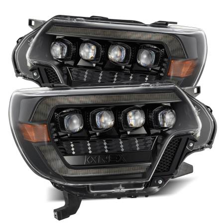 AlphaRex - AlphaRex 12-15 Toyota Tacoma NOVA LED Proj Headlights Plank Alpha Blk w/Activ Light/Seq Signal/DRL