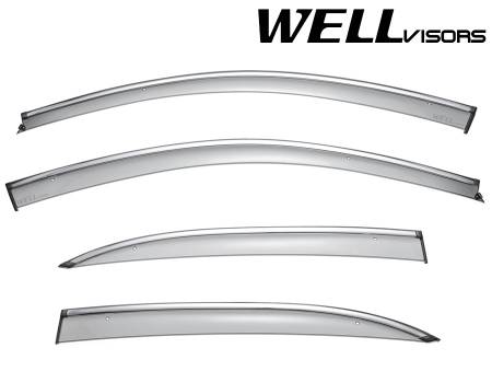 WellVisors - WellVisors Side Window Deflectors Chevrolet Malibu 13-15 With Chrome Trim