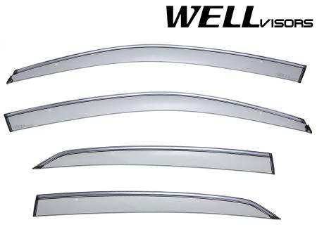 WellVisors - WellVisors Side Window Deflectors Volkswagen Jetta Sedan 06-10 With Chrome Trim