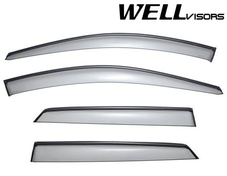 WellVisors - WellVisors Side Window Deflectors Mercedes Benz W164 ML320 ML350 ML450 ML500 ML550 06-11 With Black Trim