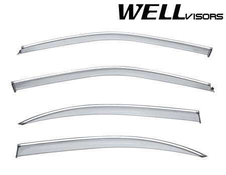 WellVisors - WellVisors Side Window Deflectors Nissan Maxima Sedan 2000-2003 with Chrome Trim