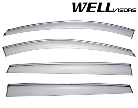 WellVisors - WellVisors Side Window Deflectors Mercedes Benz V251 R320 R350 R500 06-12 With Chrome Trim