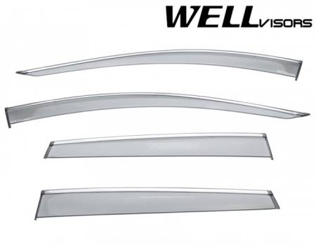 WellVisors - WellVisors Side Window Deflectors Honda CRV 2017-2022 with Chrome Trim