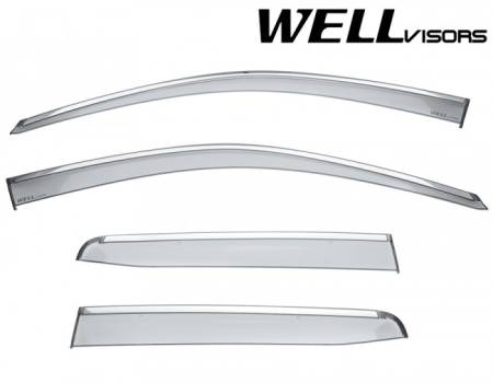 WellVisors - WellVisors Side Window Deflectors Honda Ridgeline 2017+ with Chrome Trim