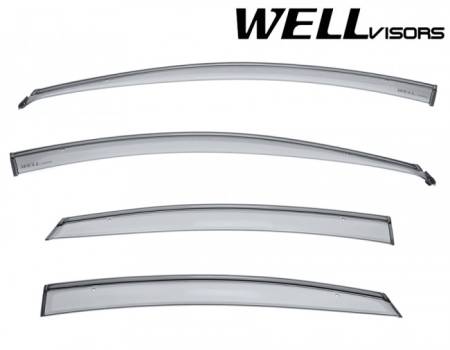 WellVisors - WellVisors Side Window Deflectors Hyundai Accent 2012-2017 sedan with black trim