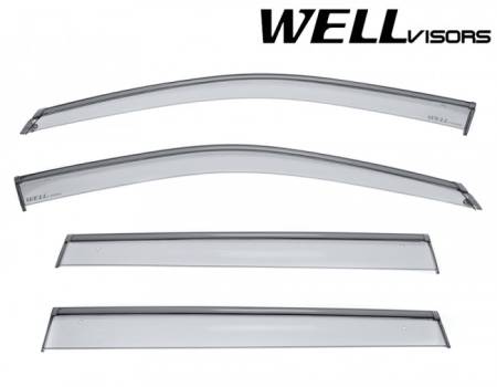 WellVisors - WellVisors Side Window Deflectors Jeep Compass 2017+ with Black Trim