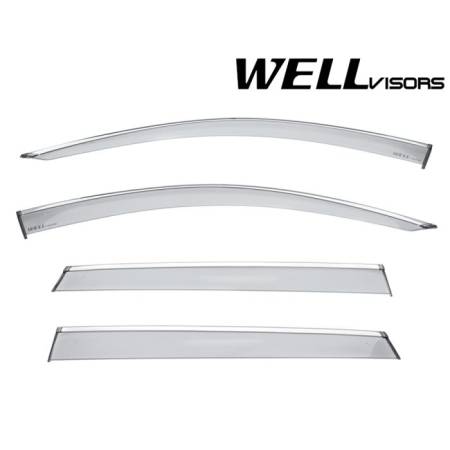 WellVisors - WellVisors Side Window Deflectors Audi Q7 2016 With Chrome Trim