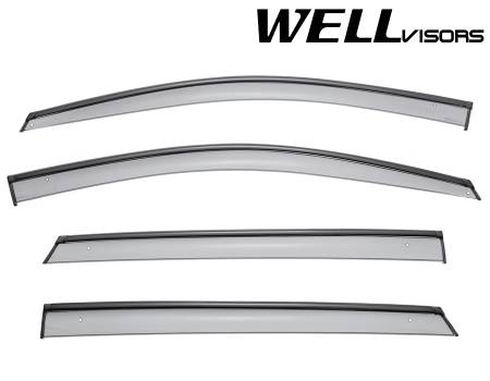 WellVisors - WellVisors Side Window Deflectors Mercedes Benz W246 B-Class 14-17 with Black Trim