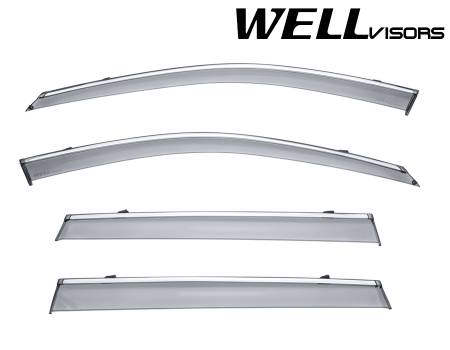 WellVisors - WellVisors Side Window Deflectors Volvo XC90 16-21 with Chrome Trim