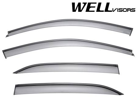 WellVisors - WellVisors Side Window Deflectors Mercedes Benz W212 E-Class E200 E250 E300 E350 E400 E500 E550 10-16 With Black Trim