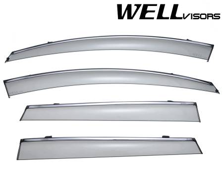 WellVisors - WellVisors Side Window Deflectors Mazda CX-9 07-15 With Chrome Trim