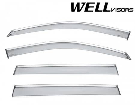 WellVisors - WellVisors Side Window Deflectors Jeep Compass 2017+ with Chrome Trim