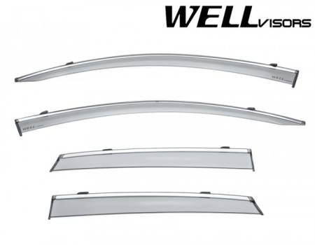 WellVisors - WellVisors Side Window Deflectors Lincoln MKC 15-19 With Chrome Trim