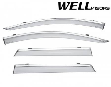 WellVisors - WellVisors Side Window Deflectors Nissan Rogue Sport 2017+ with Chrome Trim