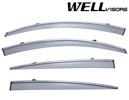 WellVisors - WellVisors Side Window Deflectors Lexus GS300 GS350 GS430 GS450h GS460 06-11 With Chrome Trim