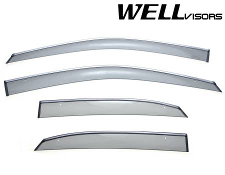 WellVisors - WellVisors Side Window Deflectors Lexus RX350 RX450h 10-15 With Chrome Trim