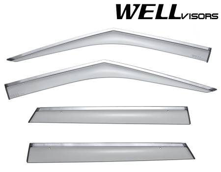 WellVisors - WellVisors Side Window Deflectors Land Rover Range Rover Evoque 12-21 With Chrome Trim