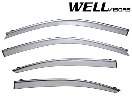 WellVisors - WellVisors Side Window Deflectors Lexus LS460 07-17 With Chrome Trim