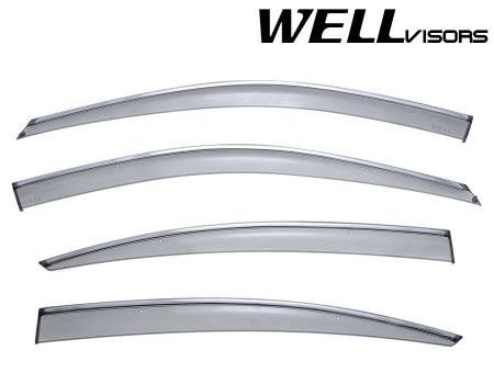 WellVisors - WellVisors Side Window Deflectors Lexus ES350 13-18 With Chrome Trim