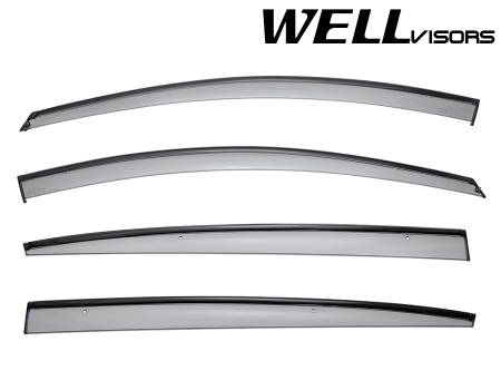 WellVisors - WellVisors Side Window Deflectors Kia Forte5 Hatchback 5 Doors 14-17 with Black Trim