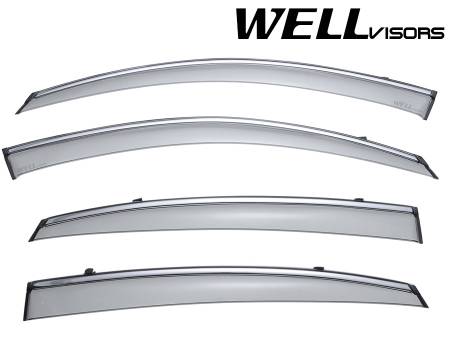 WellVisors - WellVisors Side Window Deflectors Infiniti FX35 FX37 FX50 QX70 09-17 With Chrome Trim