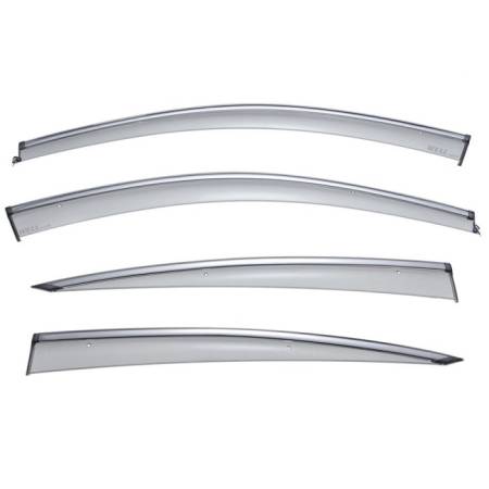 WellVisors - WellVisors Side Window Deflectors Infiniti G25 G37 Q40 Sedan 07-15 With Chrome Trim