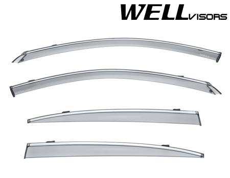 WellVisors - WellVisors Side Window Deflectors Infiniti Q50 Sedan 14-21 With Chrome Trim