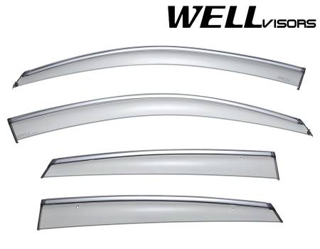 WellVisors - WellVisors Side Window Deflectors Infiniti EX35 EX37 QX50 08-15 With Chrome Trim