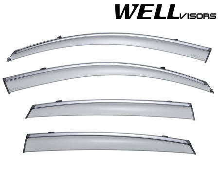 WellVisors - WellVisors Side Window Deflectors Infiniti M35h M37 M56 Q70 11-19 With Chrome Trim