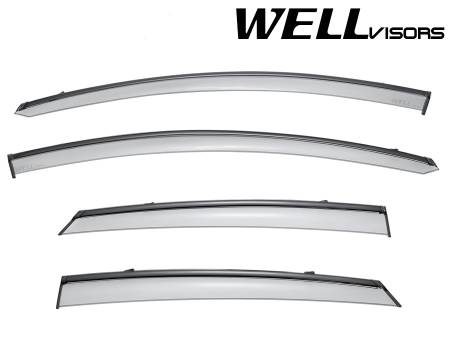 WellVisors - WellVisors Side Window Deflectors Ford Fusion Sedan 13-20 with Black Trim