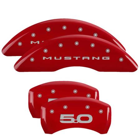 MGP Caliper Covers - MGP Caliper Covers Red finish, Silver Mustang / 5.0 (2015) for 2015-2020 Ford Mustang